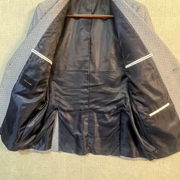 Tommy Hilfiger Linen Sport Coat Mens L42 Blazer Microdot Pattern 2 Button - Picture 5 of 11